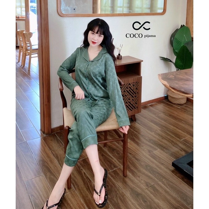 Bộ Pijama Mặc Nhà Nữ Chất Lụa Gấm Xước Siêu Xinh