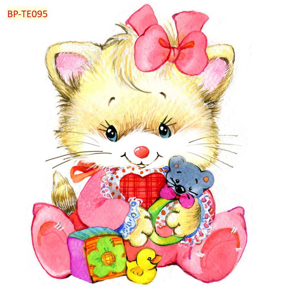 Tranh Dán Tường Phòng Trẻ Em Hoạt Hình Ngộ Nghĩnh Tặng Keo Và Dụng Cụ Dán