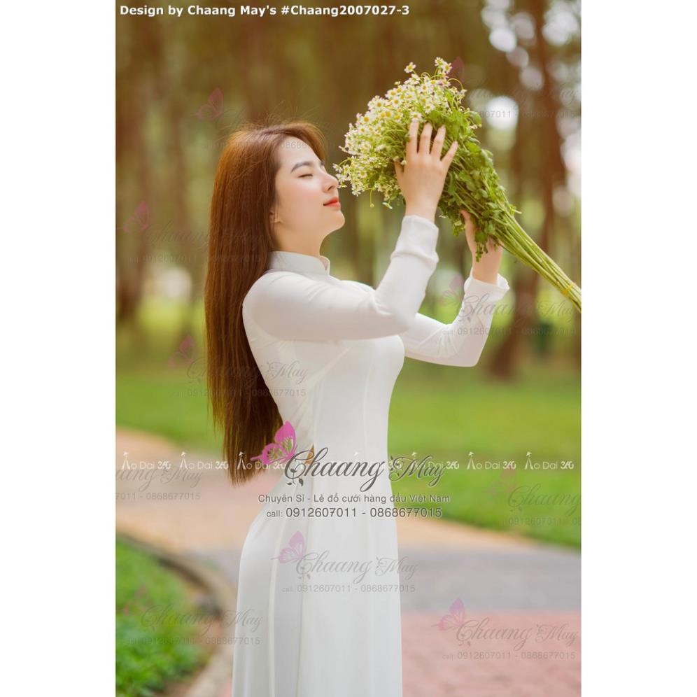 Áo dài trắng 4 tà truyền thống may sẵn vải lụa mịn cao cấp nữ học sinh đi học mặc lễ tết đẹp ADC457 | BigBuy360 - bigbuy360.vn
