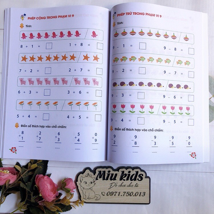 Combo toán tư duy và tập đánh vần giúp bé phát triển IQ trí tuệ