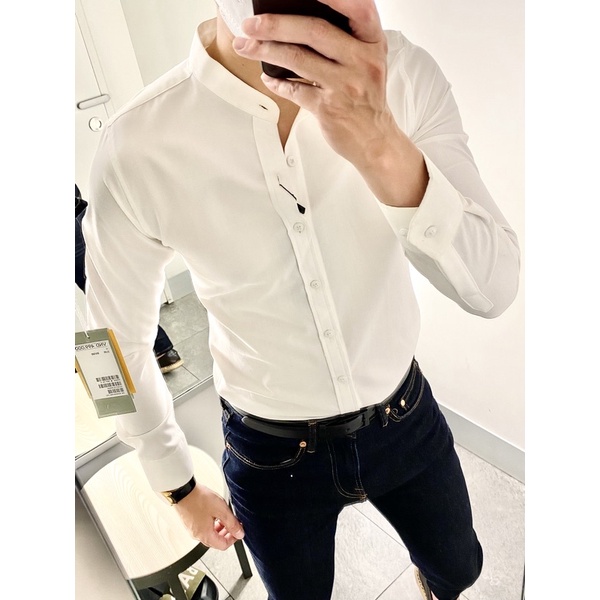 Sơ Mi Cổ Trụ Dài Tay