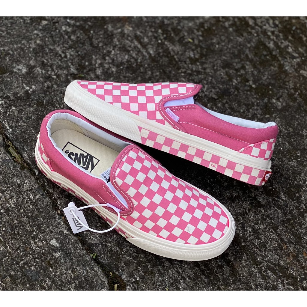 Giày Vans Slip On Checkerboard Rb Màu Trắng Trẻ Trung Năng Động