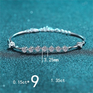 Vòng tay bạc s925, đá chính moissanite, 3,25mm * 9 1.35ct