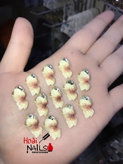 Hoa bột ôm đá dài( 1b)- Phụ kiện Nail Giá Rẻ