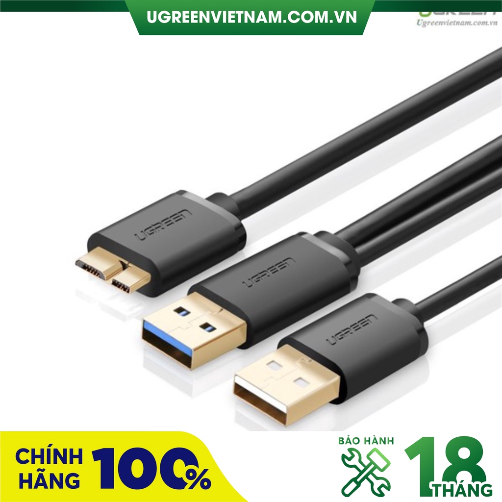 Cáp sạc và đồng bộ dữ liệu Micro USB 3.0 dài 1m chính hãng Ugreen 10382 cho điện thoại Android, máy tính bảng