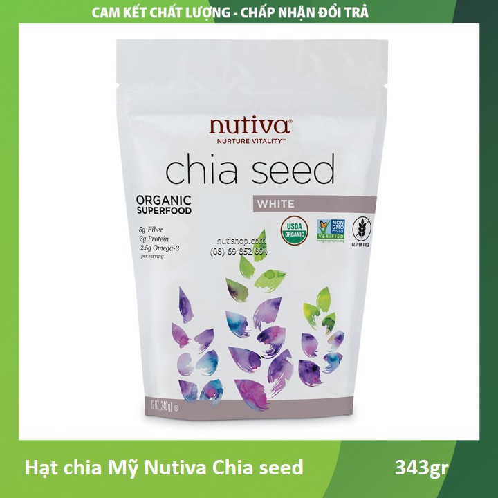 Hạt chia trắng Nutiva Mỹ 343 g