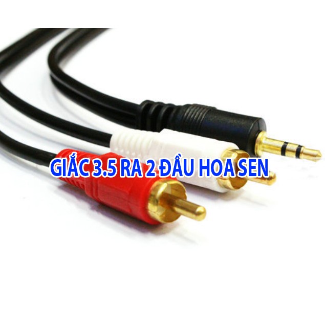 Cáp AV 1 ra 2, 1 ra 3, 3 ra 3 - Giắc audio video đầu 3.5 ly ra 2 đầu 3 đầu hoa sen 1.5m 10m (TVbox)