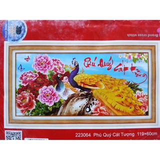 Tranh thêu chữ thập phú quý cát tường 223064