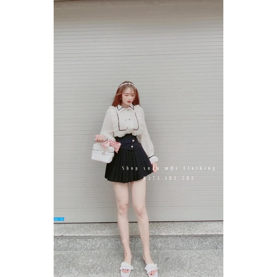 Chân váy vạt 3 cúc vàng 6011(kèm ảnh thật) | BigBuy360 - bigbuy360.vn