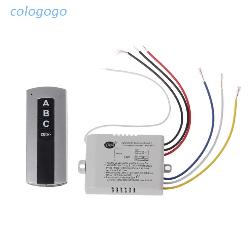 Công Tắc Điều Khiển Đèn Từ Xa Không Dây 3 Kênh