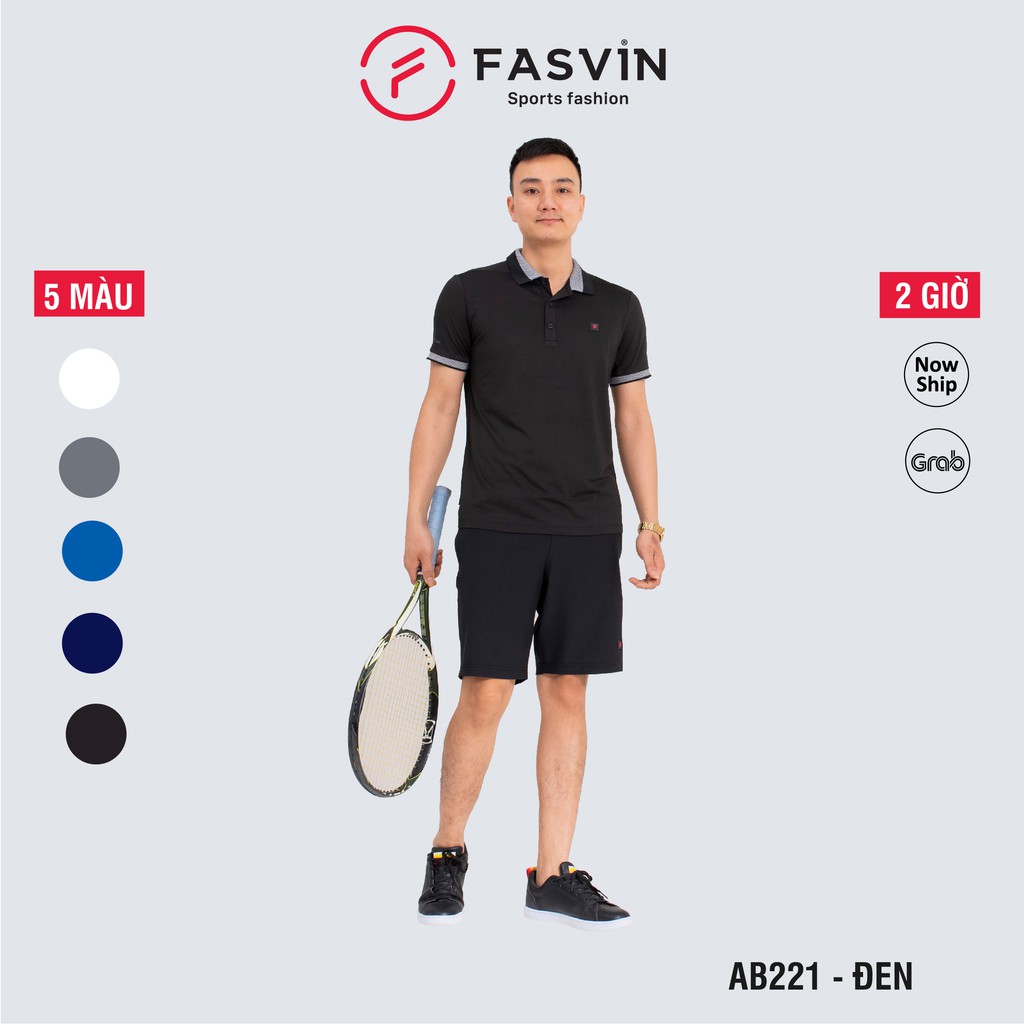 Bộ thun thể thao nam Fasvin AB20221.HN cộc tay cổ bẻ vải thể thao mềm nhẹ co giãn tốt | BigBuy360 - bigbuy360.vn