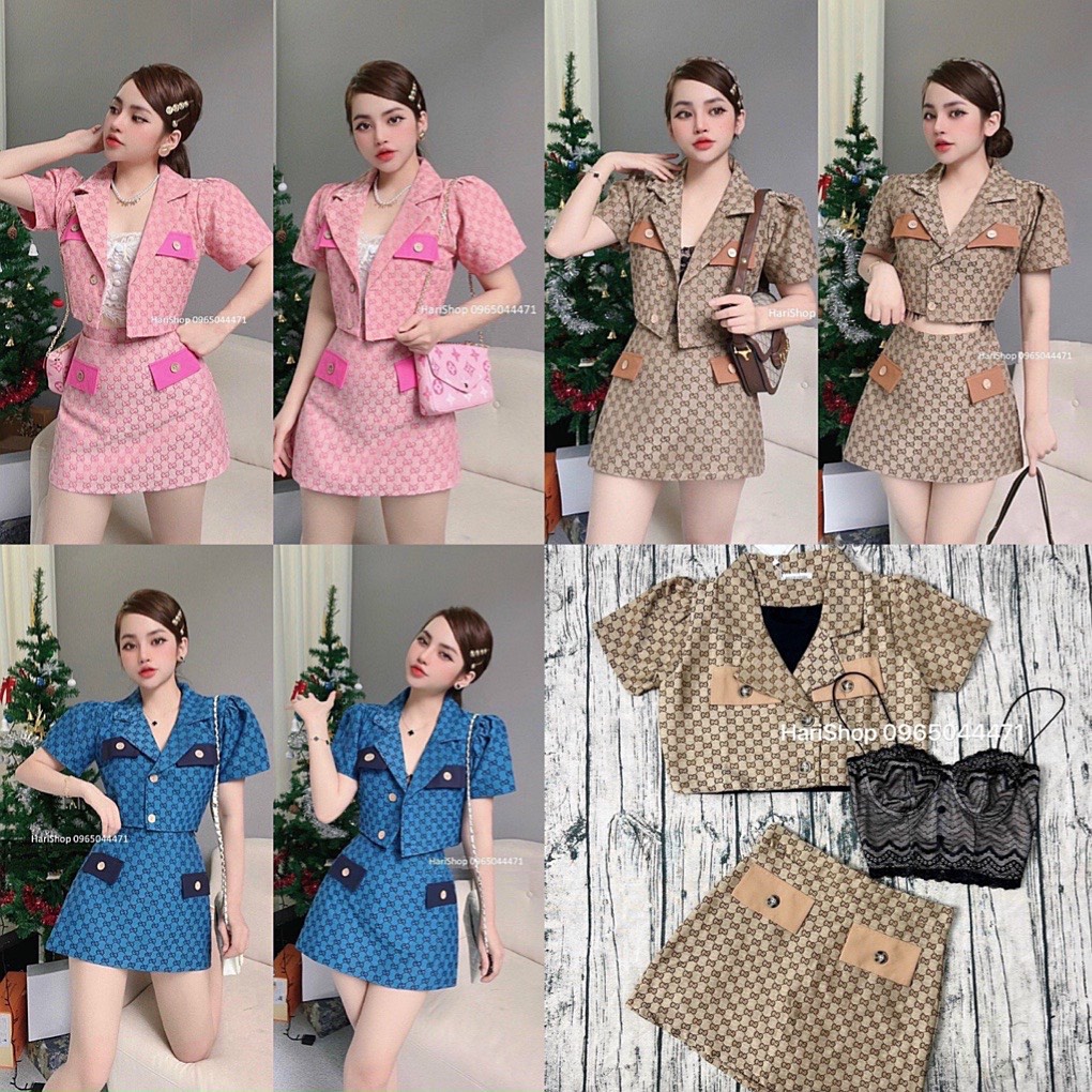 Set vest ba món áo vest phối chân kèm bra hàng thiết kế cao cấp chất loại 1