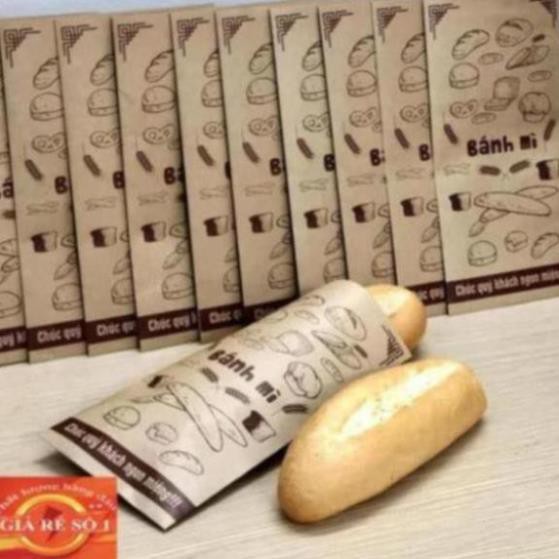 Bao đựng bánh mì [Free ship] 500 túi bánh mì 13x25cm giấy kraff siêu đẹp