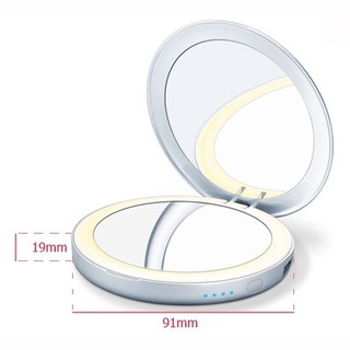 Gương trang điểm cầm tay kiêm sạc dự phòng Beurer BS39 (3000 mAh) - Hàng chính hãng