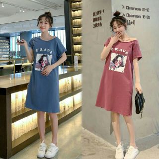 Đầm suông from dài thanh lý 1 cái màu tím nhạt