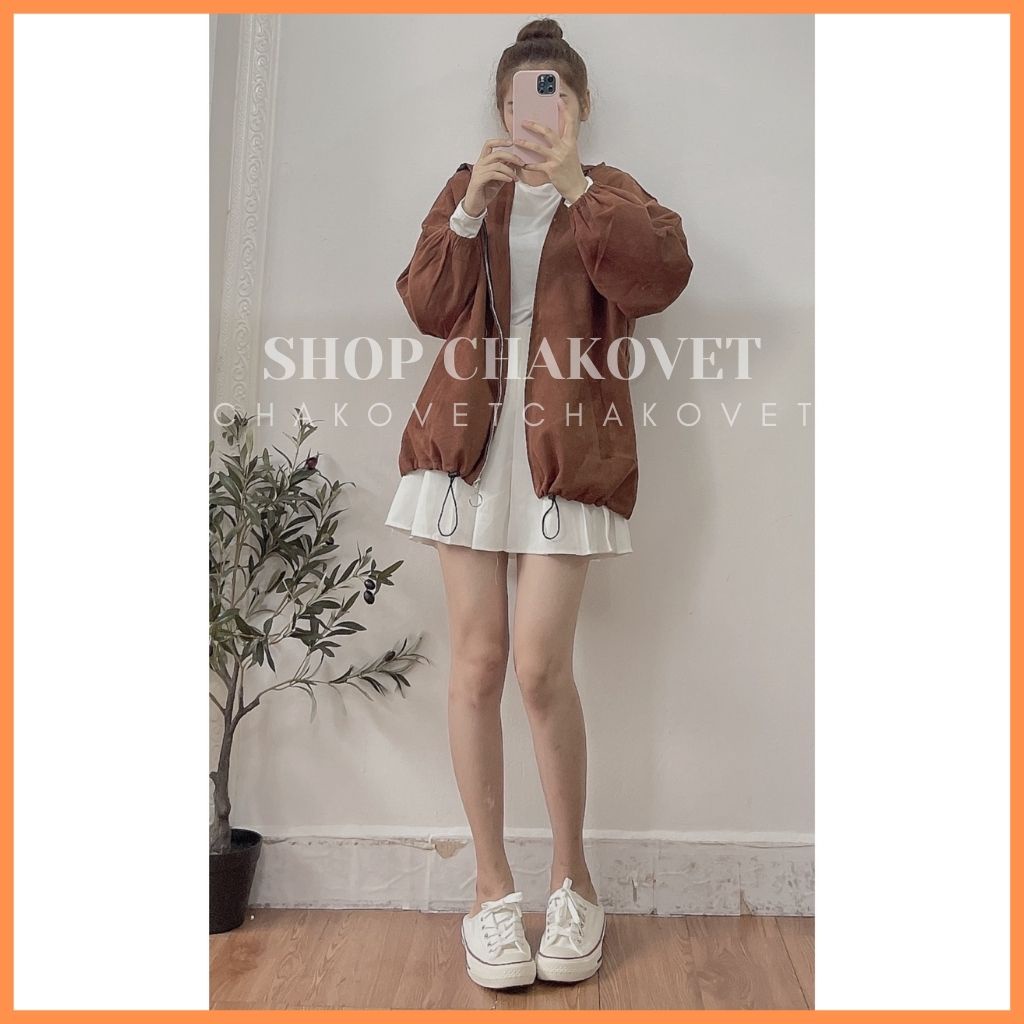 Áo khoác nhung nữ 2 lớp có mũ A888 hàng đẹp