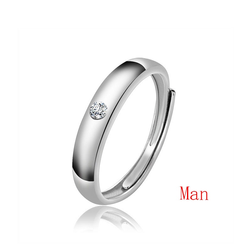 Nhẫn Đeo Tay Kim Loại Mạ Bạc 925 Thời Trang