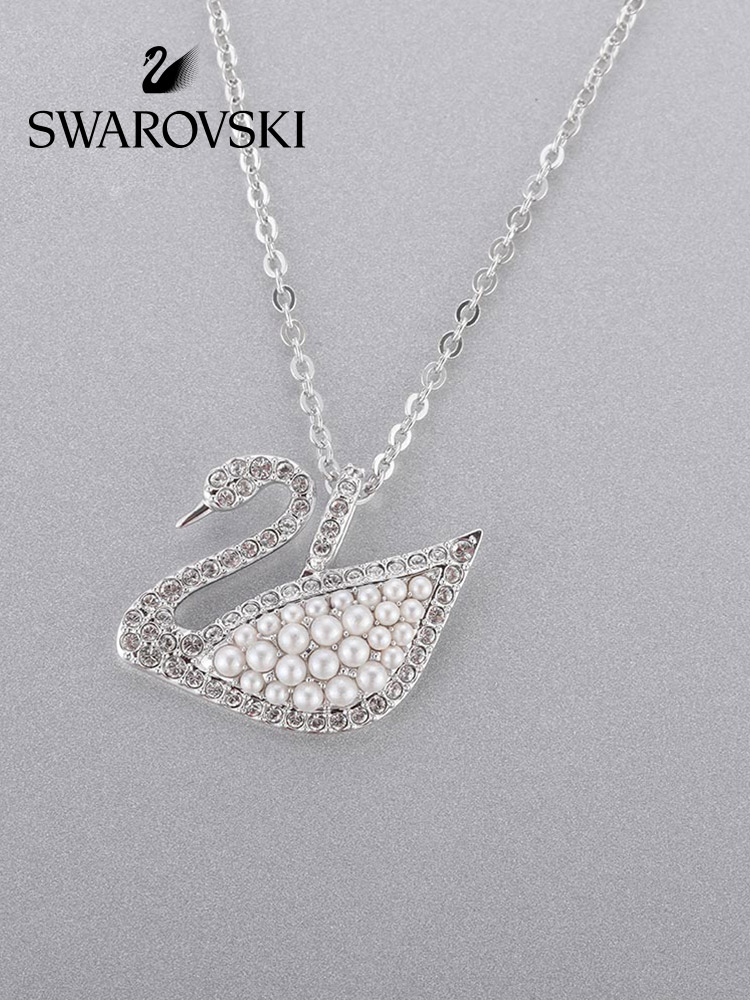 FLASH SALE 100% Swarovski Dây Chuyền Nữ ICONIC SWAN Ngọc trai cổ điển FASHION Necklace trang sức đeo Trang sức