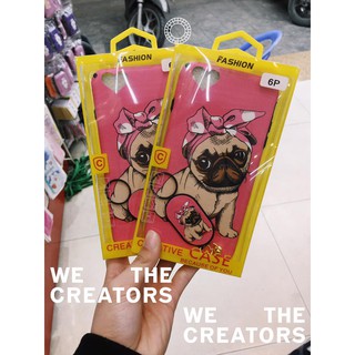 Ốp chó Pug đeo nơ kèm móc xinh