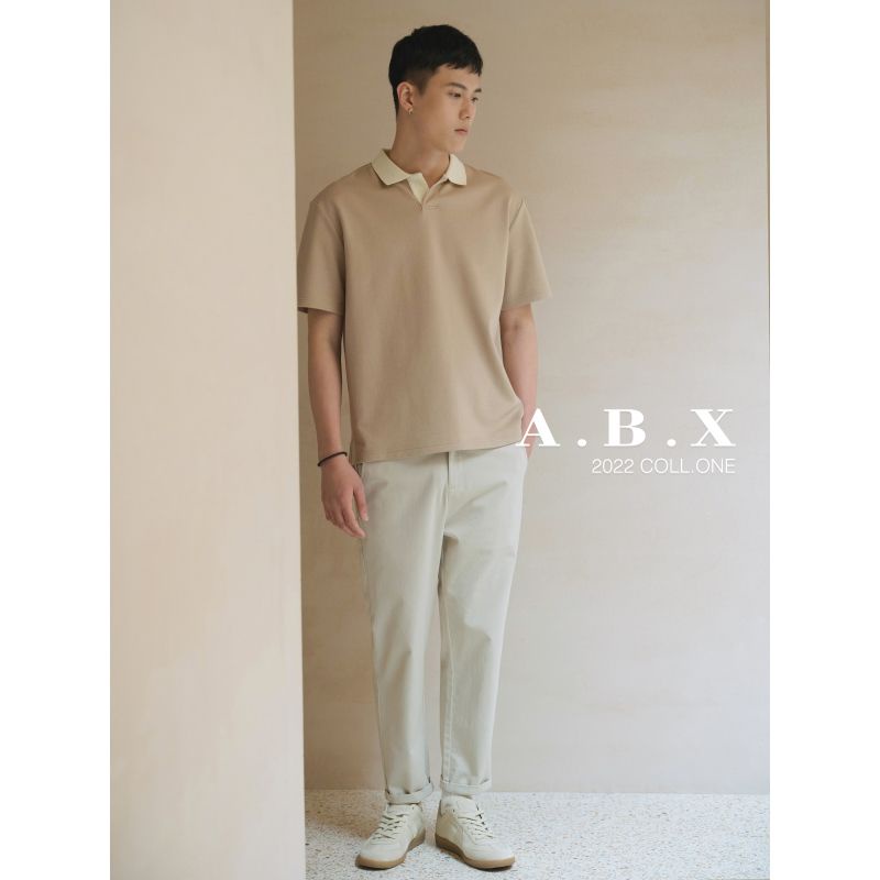 Áo Thun POLO Dệt Kim Tay Ngắn Dáng Rộng Màu Trơn Phong Cách Nhật Bản Thời Trang Mùa Hè Cho Nam Giới 100