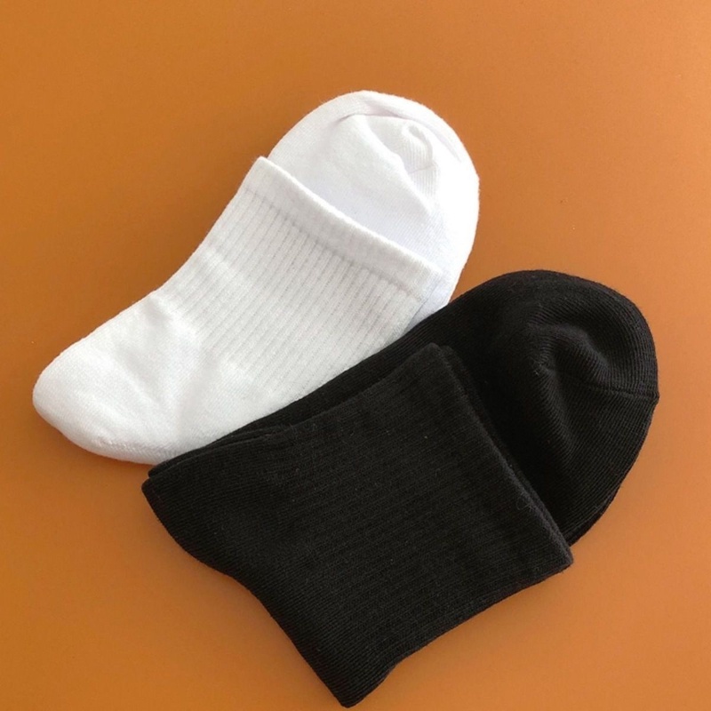Vớ Thể Thao Ngắn Màu Trắng Đen Phong Cách Nhật Bản Thời Trang Cho Nữ