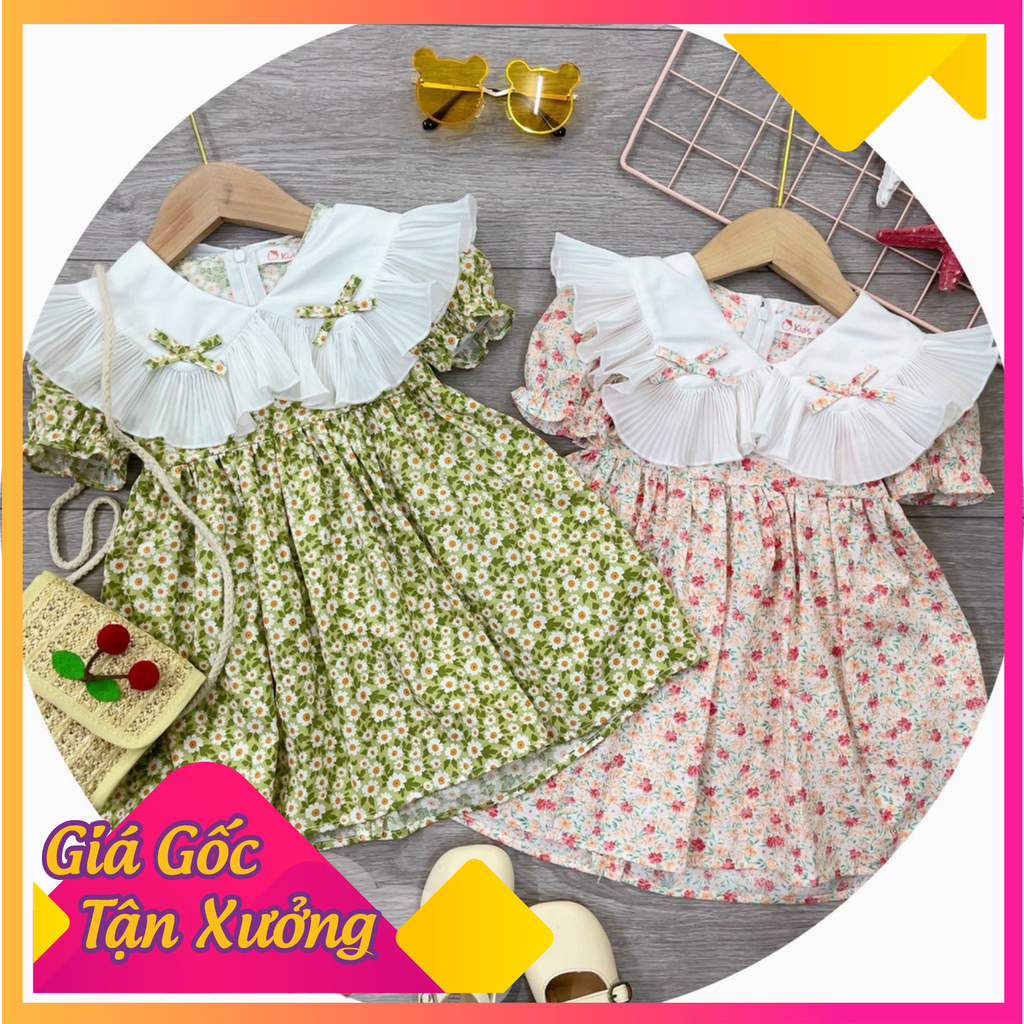 Váy bé gái 🌺  🌺   VÁY TIỂU THƯ HOA NHÍ  CỔ DẬP LY SIÊU XINH  🌺  🌺 - Shop Bé Yêu