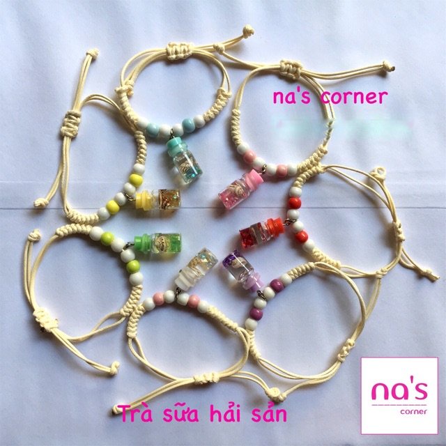 Vòng tay trà sữa cute handmade