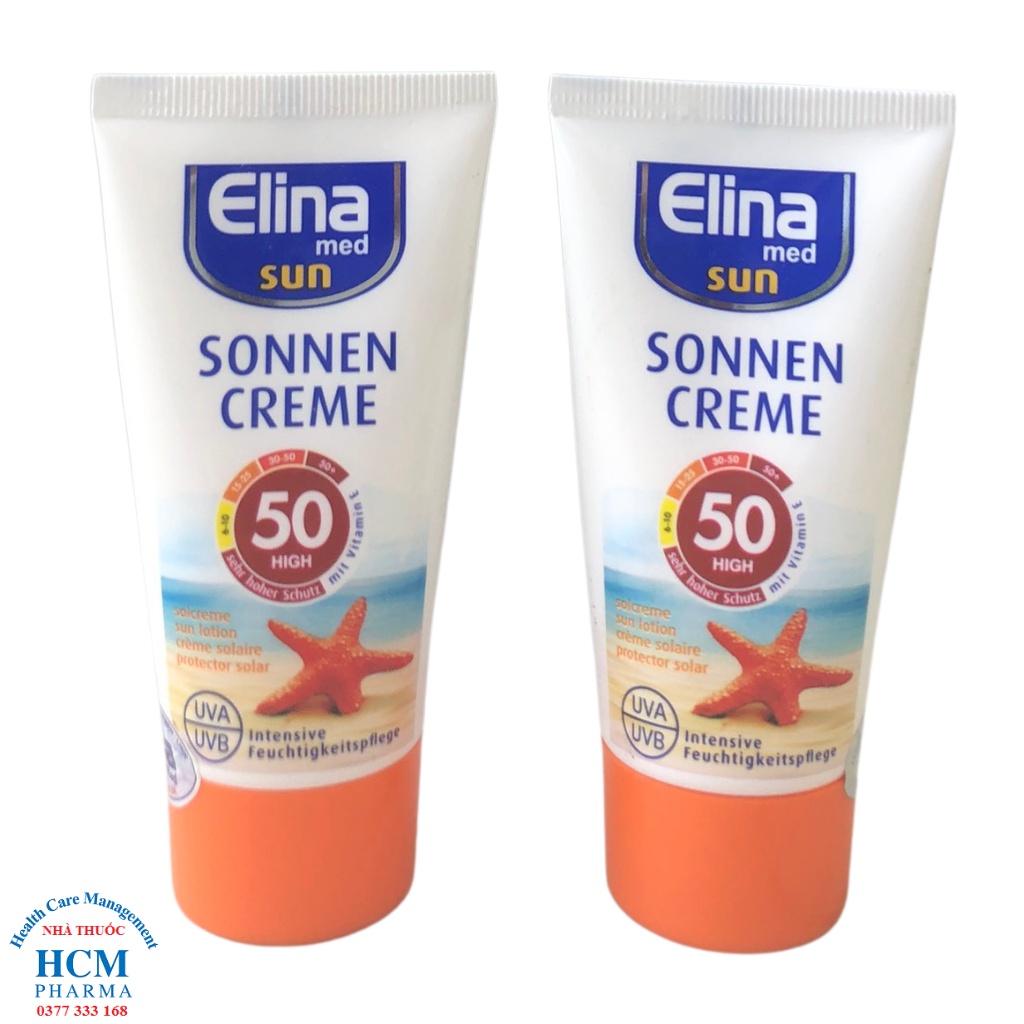 Kem chống nắng dưỡng ẩm chăm sóc cho da mặt body ELINA SONNENCREME tuýp 50ml nhập khẩu Đức DVN09