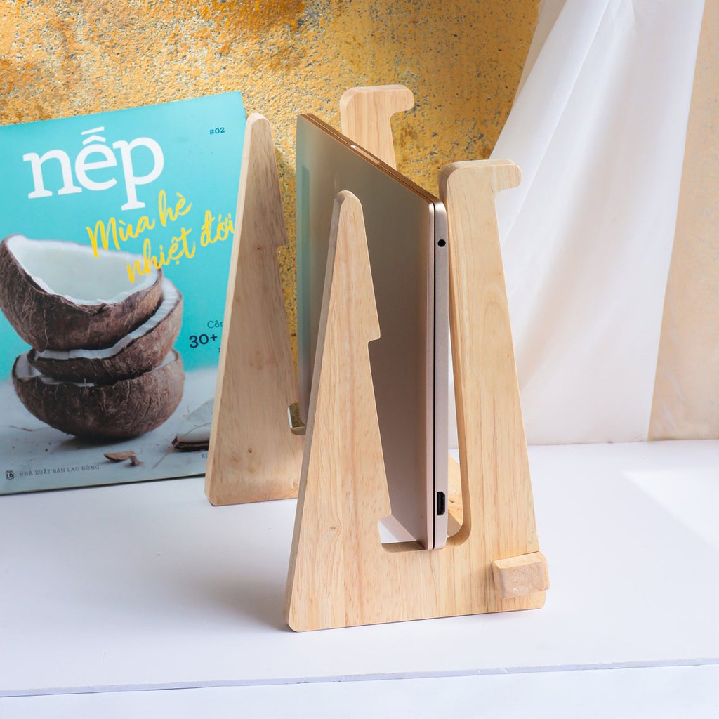 Wooden Laptop Stand - Giá/kệ đỡ tản nhiệt laptop, ipad gỗ Plywood cao cấp nhập khẩu