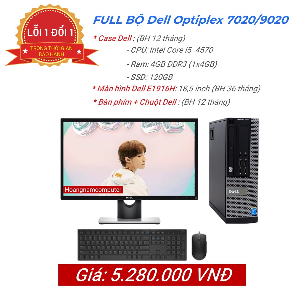 Bộ máy tính để bàn văn phòng Dell giá rẻ Core i5 4570, màn hình Dell , bàn phím chuột Dell hàng nhập khẩu | BigBuy360 - bigbuy360.vn