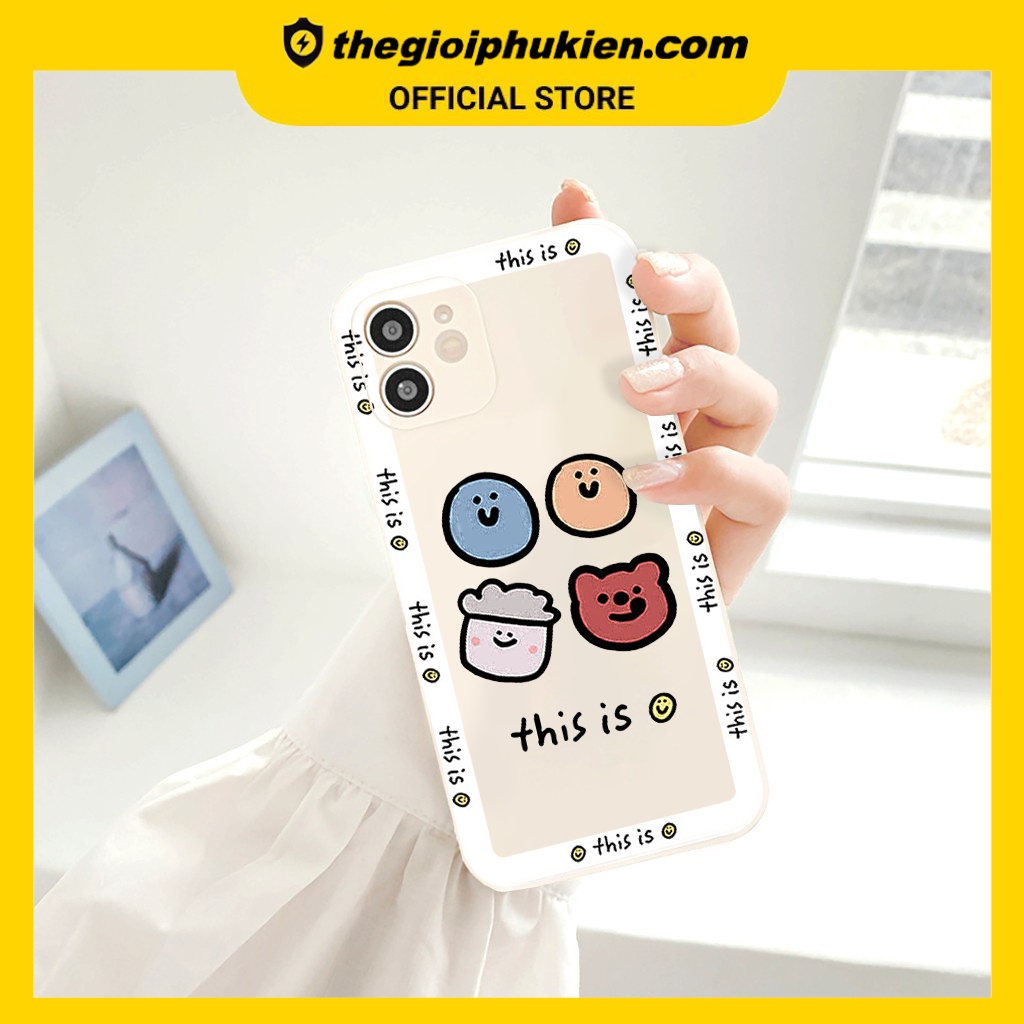 Ốp lưng iphone cạnh vuông This is mặt cười dành cho iphone 6 đến 14promax - E181