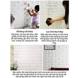 COMBO XỐP DÁN TƯỜNG 3D MÀU TRẮNG