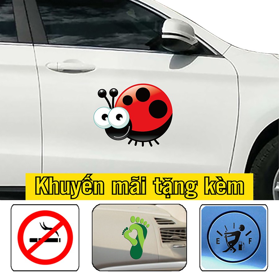 [SALE]- Miếng dán trang trí xe, decal xe hình bọ nhỏ dễ thương