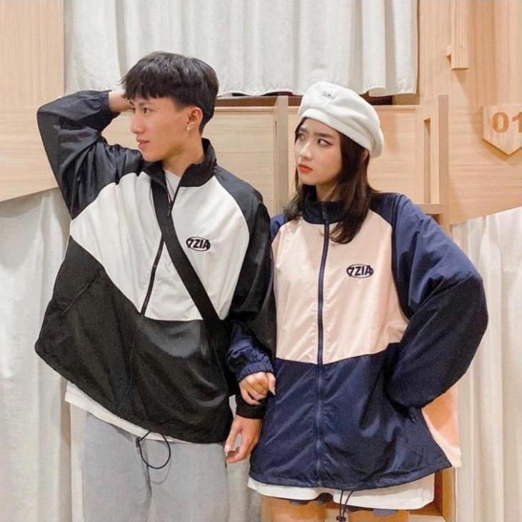 Áo khoác dù Jacket 7zia, TMS vải dù 2 lớp, logo 7zia thêu,dây rút eo, form ulzzang nam nữ phong cách.