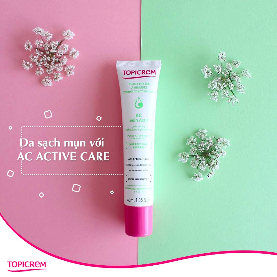 Kem dưỡng TOPICREM AC Active Care  giảm mụn cho da dầu mụn