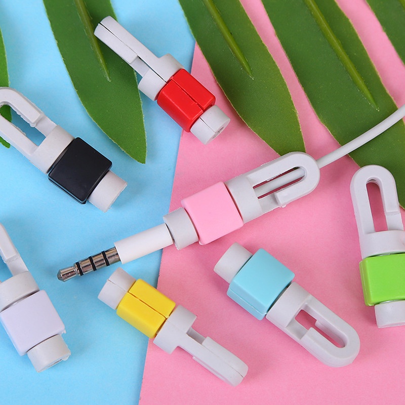 Phụ kiện bảo vệ dây cáp sạc tai nghe bằng silicon nhiều màu sắc siêu bền tiện dụng