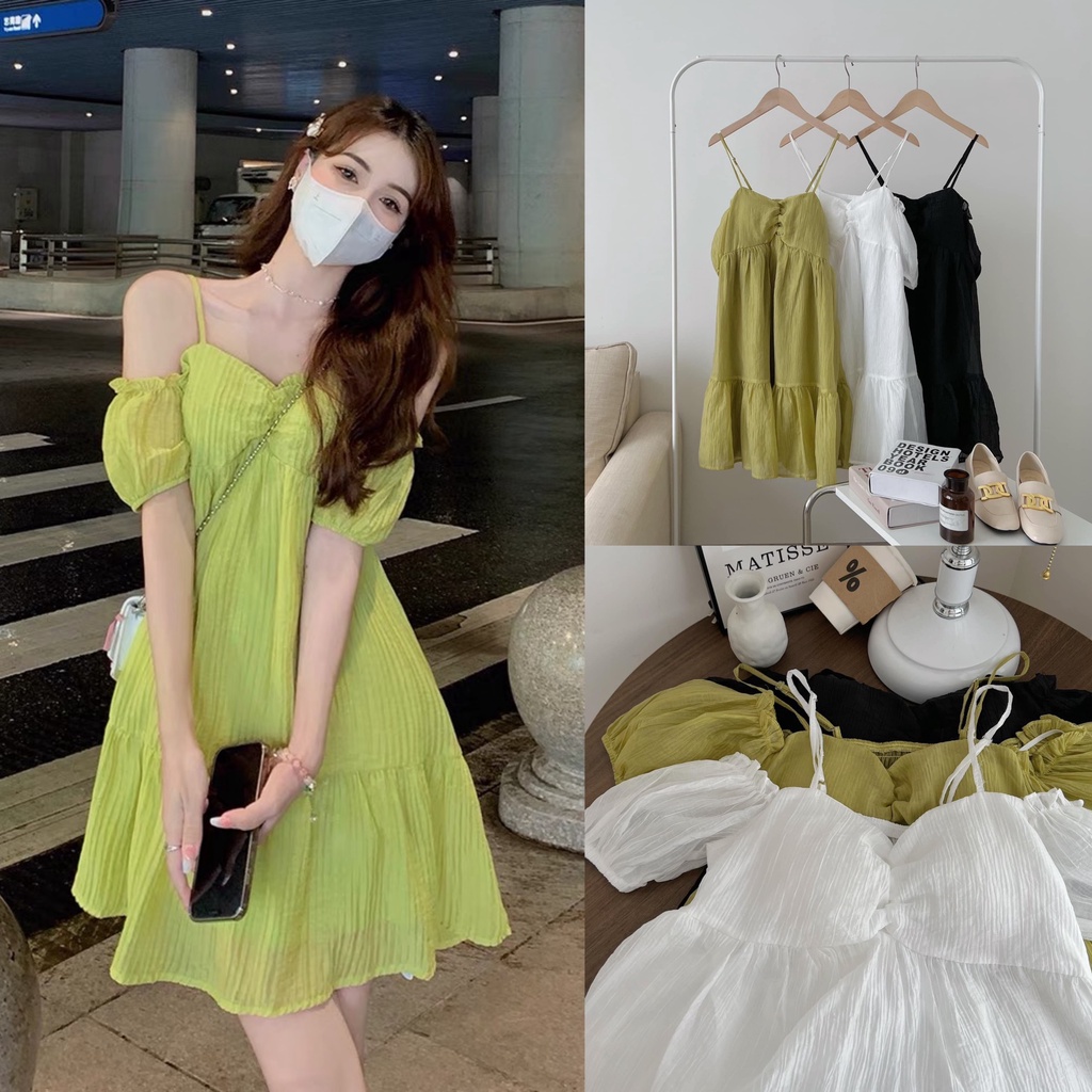 Đầm váy babydoll tiểu thư đũi mềm xinh xắn dáng xoè tầng Kozoda D81
