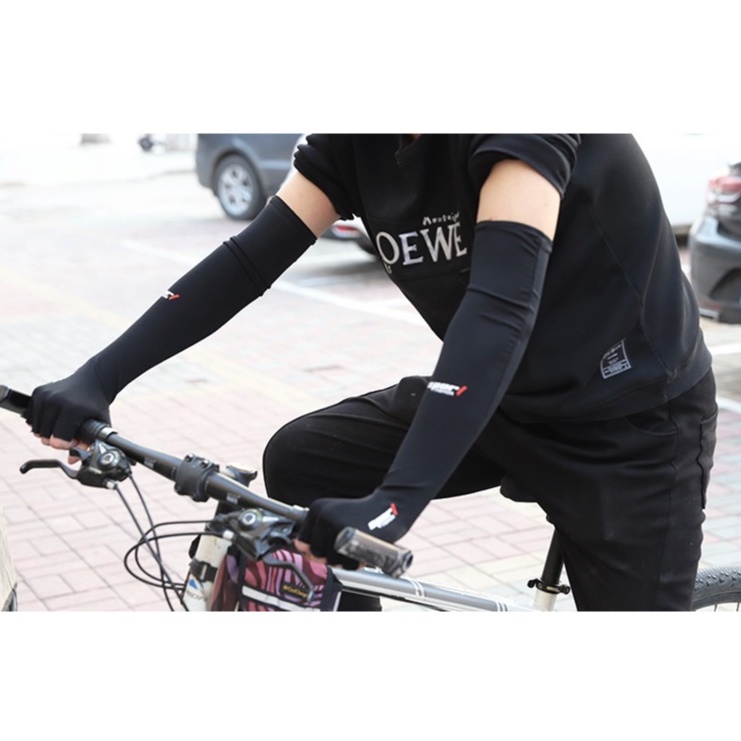 Găng Tay Chống Nắng SPORT Full Cánh Tay Hở Ngón Chống Tia UV, Chống Trượt Vải Lụa Mát, Co Gian, Không Xù