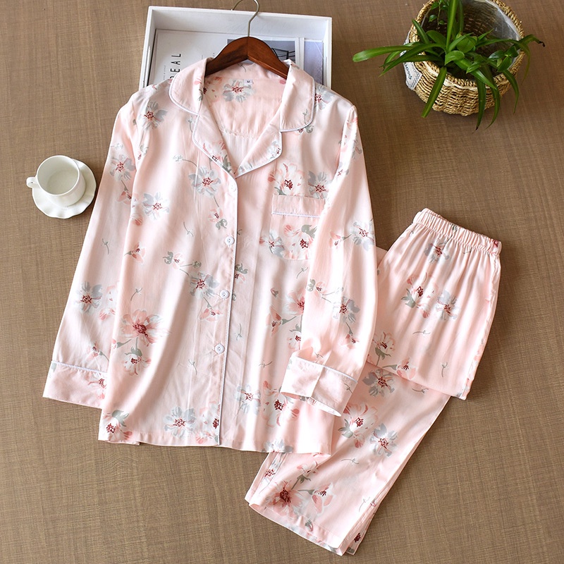 Bộ pijama dài tay - mẫu hoa hồng