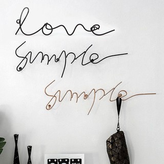 Móc chữ sắt SIMPLE / LOVE treo tường trang trí, decor phòng ngủ - Made by Kho Decor