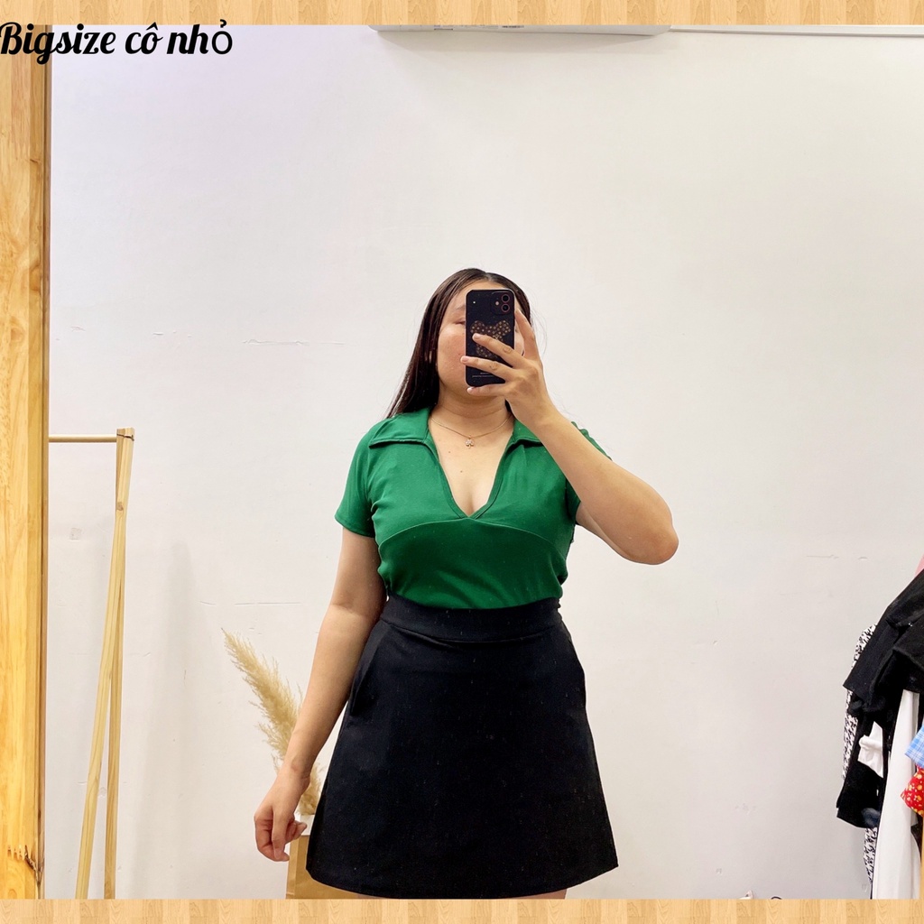 [Bigsize 58kg-95kg]ÁO THUN NỮ XẺ NGỰC CỔ BẺ,ÁO CROPTOP HACK DÁNG MÃ A21