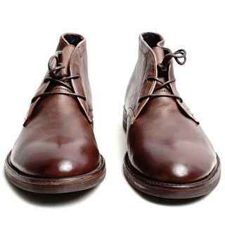 Giày boot nam cổ lửng CHUKKA NÂU ĐỎ dây buộc da thật 2lớp mũi tròn đế khâu công sở Sartorial BH1 năm