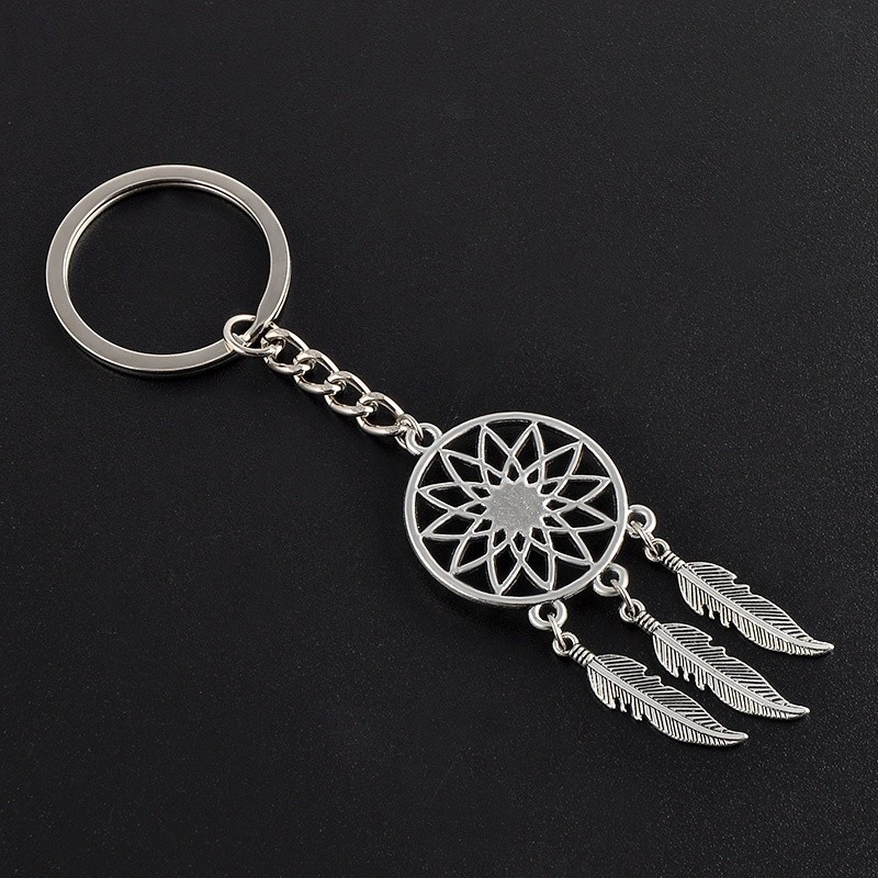 Móc Khóa Hình Dreamcatcher Phối Lông Vũ Thời Trang