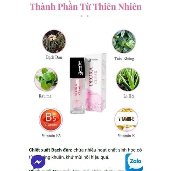 [Chính hãng] Xịt khử mùi hôi nách DEORA CLEAR Quyên lara 50ml