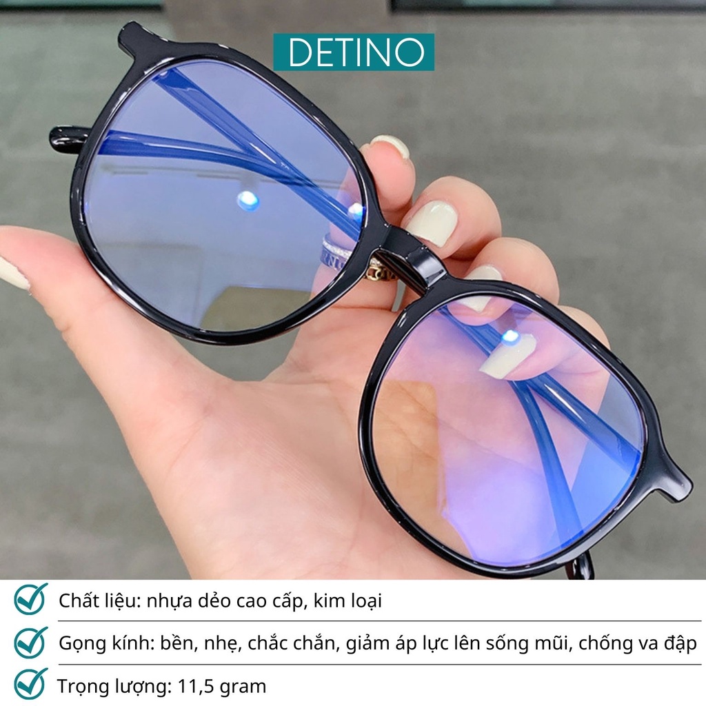Gọng kính nam Hàn Quốc đẹp cao cấp, mắt kính nam thời trang cận gọng to chống tia UV và ánh sáng xanh DETINO K03