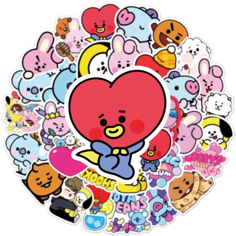 Bộ 40 hình dán họa tiết dễ thương để trang trí album / nhật ký / sổ lưu niệm DIY KPOP BTS BT21 CHIMMY COOKY KOYA MANG RJ SHOOKY TATA