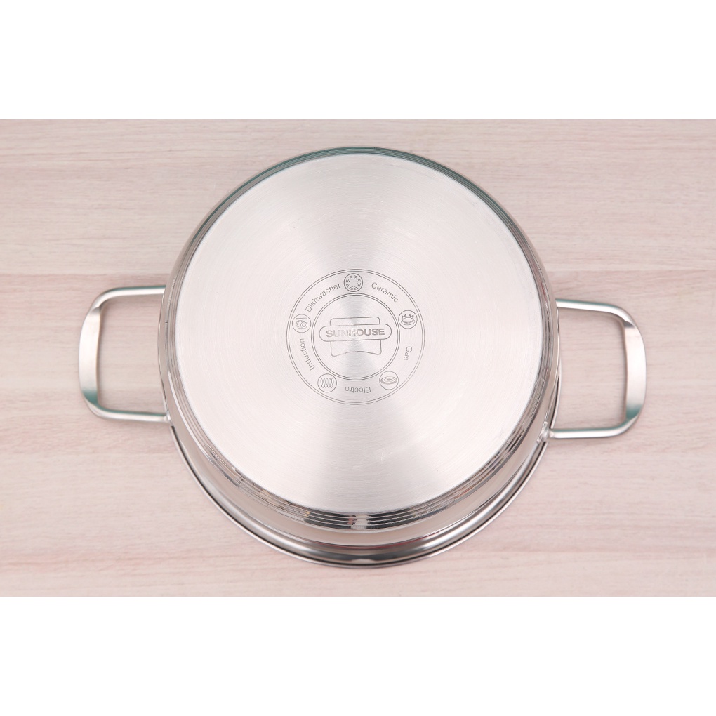 Nồi inox 5 đáy SUNHOUSE SHG788 lẻ size 16-20-24cm dùng trên mọi loại bếp - chính hãng SUNHOUSE