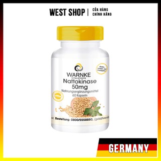[HÀNG ĐỨC] Viên uống phòng ngừa tai biến, đột quỵ WARNKE NATTOKINASE 50mg, 60 viên