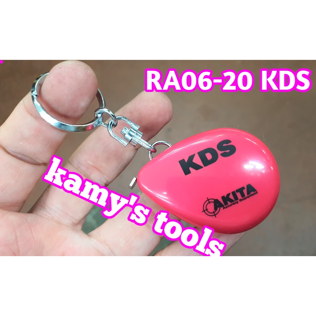 Thước cuộn thép 2m nhật KDS móc khóa nhỏ gọn bỏ túi model RA06-02 màu ngẫu nhiên, thước cuộn 2 mét