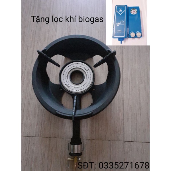 Bếp đơn biogas + lọc khí bioga có đồng hồ đo áp suất bể chứa